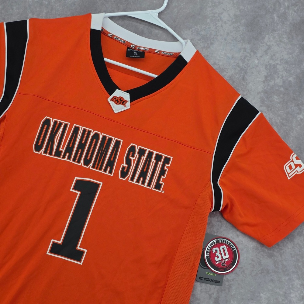 Colosseum Oklahoma State Cowboys Youth XL 20 Football Jersey Orange NWT